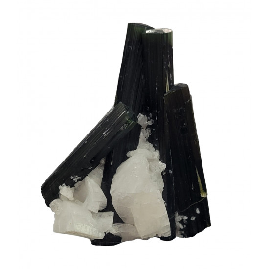 green cap tourmaline on albite