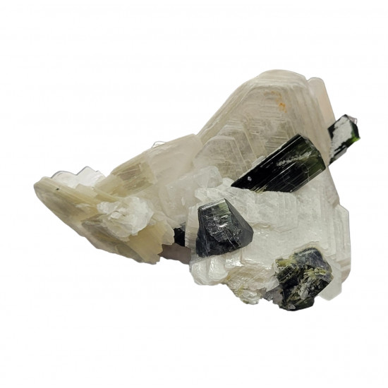 green cap tourmaline on albite
