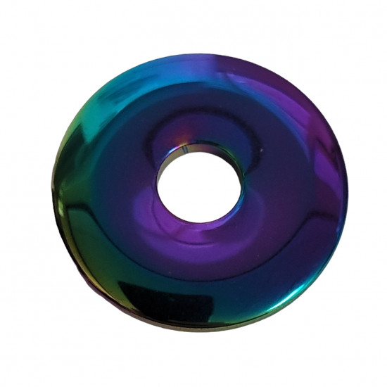 Rainbow hematite donut 4 cm