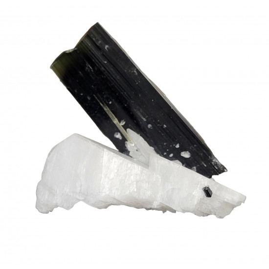 green cap tourmaline on albite