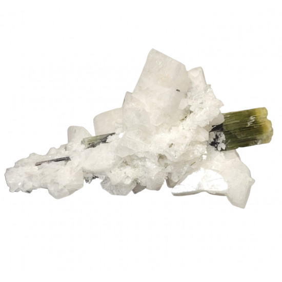 green cap tourmaline on albite