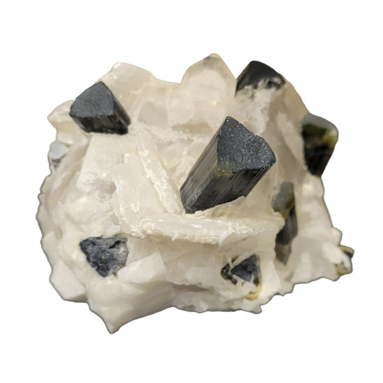 green cap tourmaline on albite and muscovite