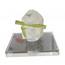 green tourmaline on quartz