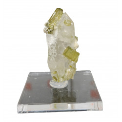 green tourmaline on quartz