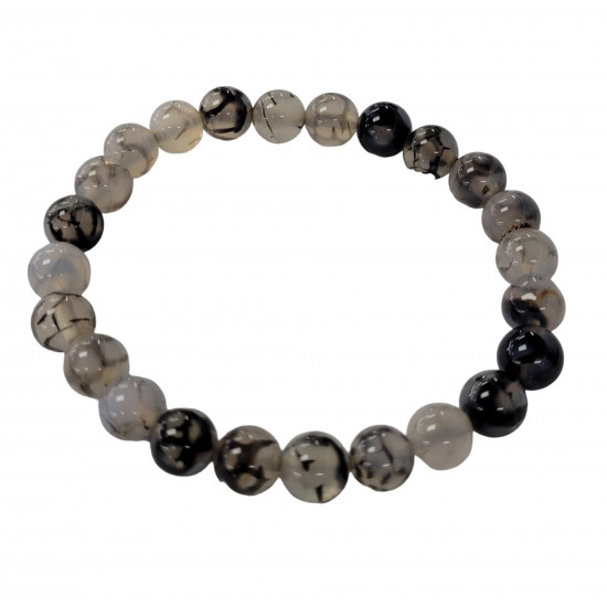 Snake Agate Bracelet 8mm 