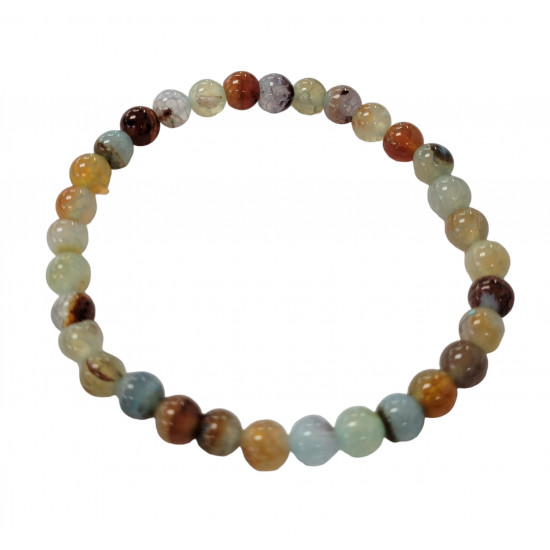 Blue-orange Agate Bracelet 6mm
