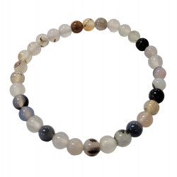 Bracelet agate blanche 6mm 