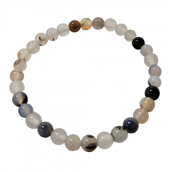 Bracelet agate blanche 6mm 