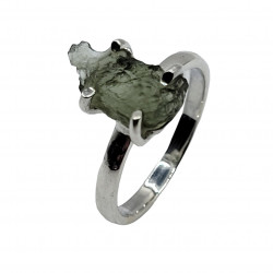 Bague moldavite  argent
