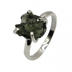 Bague moldavite  argent