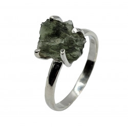 Bague moldavite argent