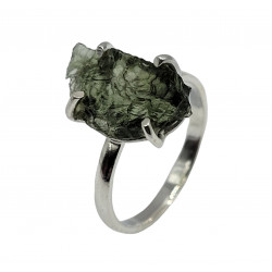 Bague moldavite  argent