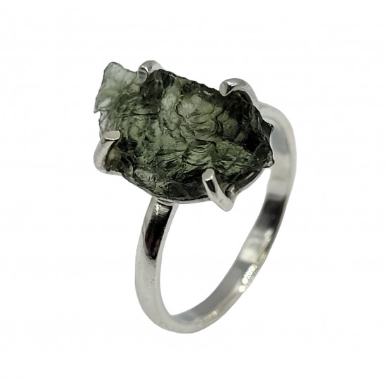 Ring moldavite Sterling Silver