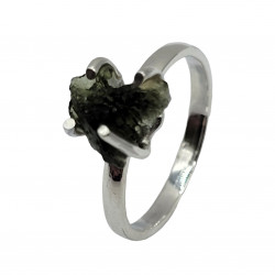 Bague moldavite  argent