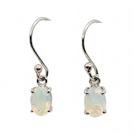 Sterling Silver Ethiopian Opal Earrings