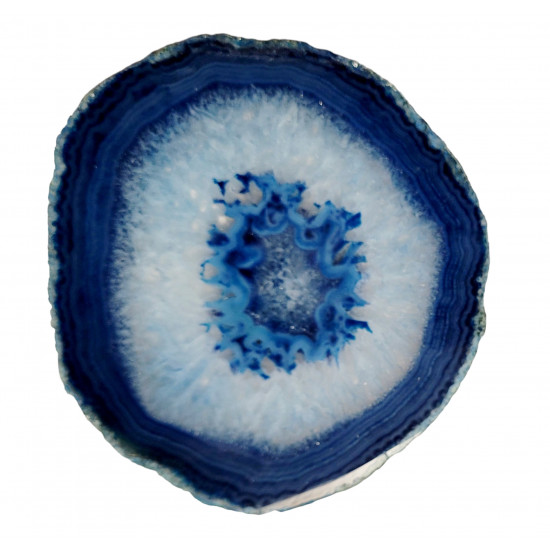 Tranche d'agate bleu
