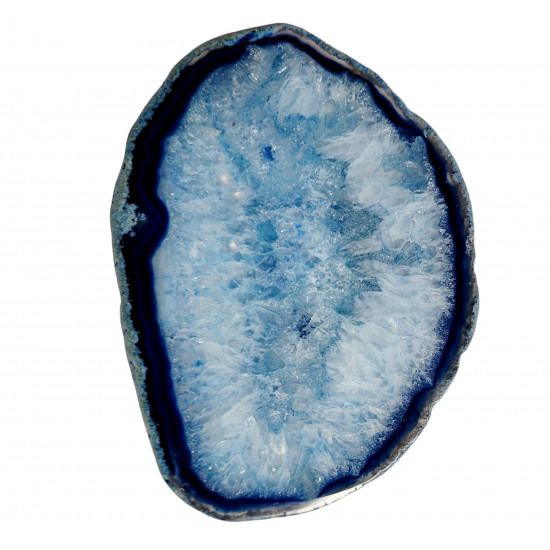 Tranche d'agate bleu