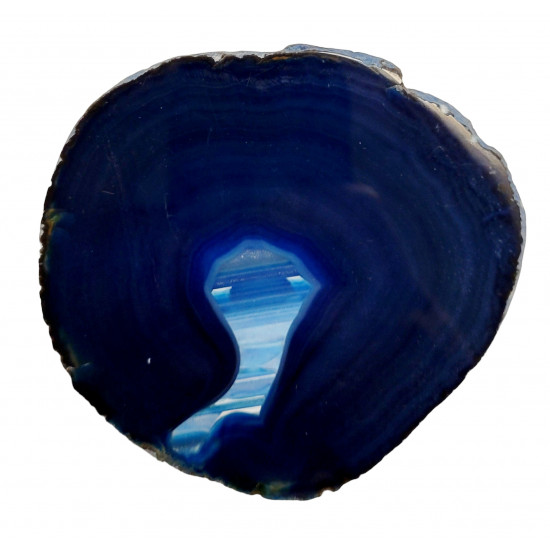 Tranche d'agate bleu