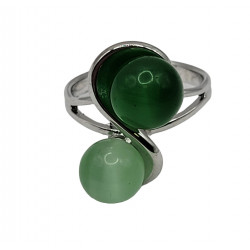 bague oeil de chat vert
