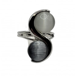 bague oeil de chat gris