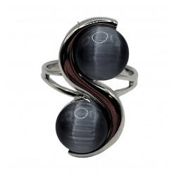 bague oeil de chat gris