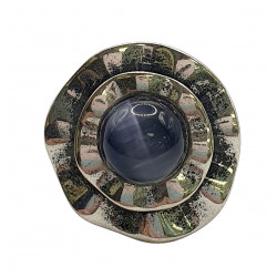 bague oeil de chat gris
