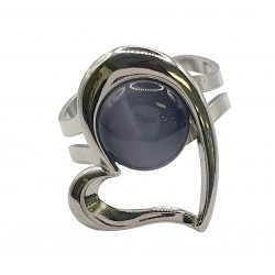 bague oeil de chat gris