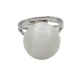 bague oeil de chat blanc