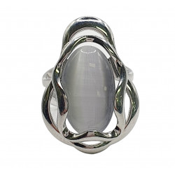 bague oeil de chat blanc