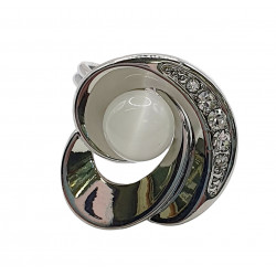 bague oeil de chat blanc