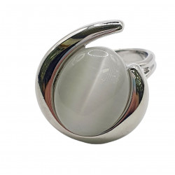 bague oeil de chat blanc
