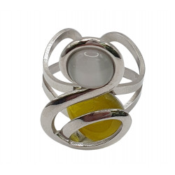 bague oeil de chat jaune