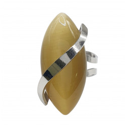 bague oeil de chat jaune