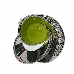 bague oeil de chat vert