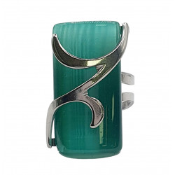 bague oeil de chat vert
