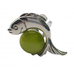 bague oeil de chat vert