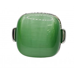 bague oeil de chat vert