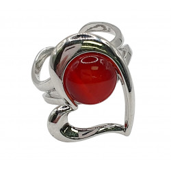 bague oeil de chat rouge