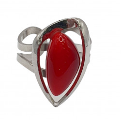 bague oeil de chat rouge