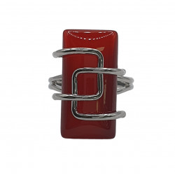 bague oeil de chat rouge