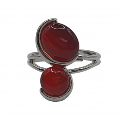 bague oeil de chat rouge