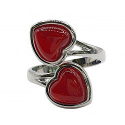 bague oeil de chat rouge