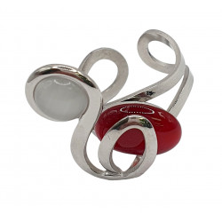 bague oeil de chat rouge