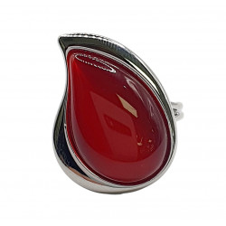 bague oeil de chat rouge