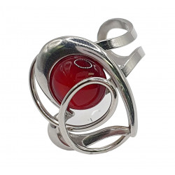 bague oeil de chat rouge