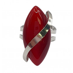 bague oeil de chat rouge
