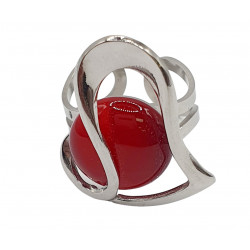 bague oeil de chat rouge