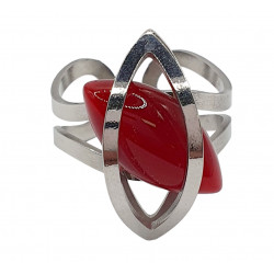 bague oeil de chat rouge