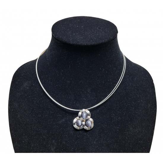 necklace cats eye gray