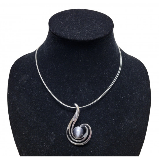 necklace cats eye gray